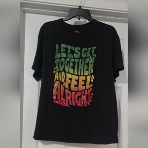 Black Graphic DOM T-Shirt Lets Get Together And Feel Alright XL